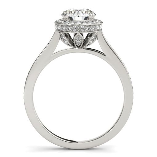 14k White Gold Classic Channel Slim Shank Diamond Engagement Ring (2 cttw) - Image 2