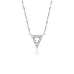 Diamond Inverted Triangle Pendant in 14k White Gold