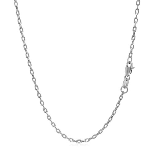 Double Extendable Cable Chain in 14k White Gold (1.80 mm) - Image 3