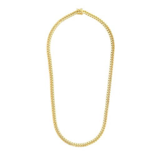 14k Yellow Gold Semi Solid Miami Cuban Chain (6.60 mm) - Image 2