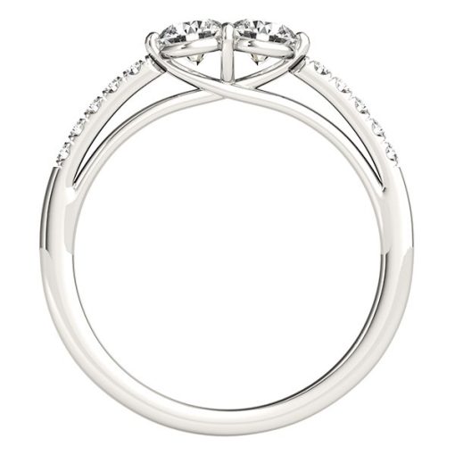 14k White Gold Two Stone Round Diamond Ring (5/8 cttw) - Image 2