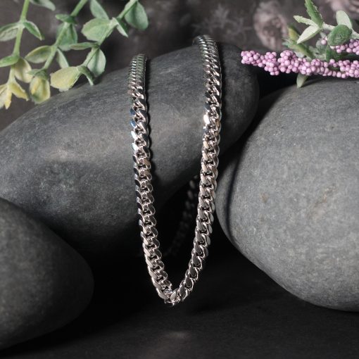 14k White Gold Classic Miami Cuban Solid Chain (5.00 mm) - Image 5