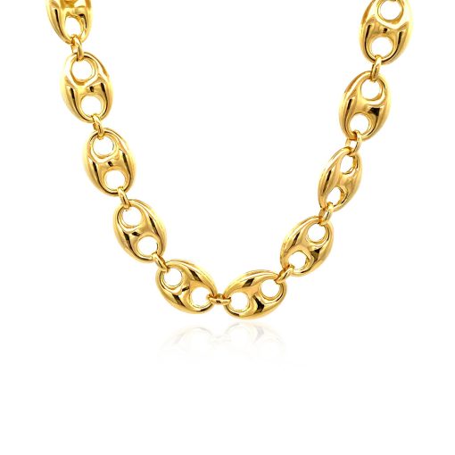 14k Yellow Gold Puffed Mariner Link Chain (11.00 mm) - Image 3