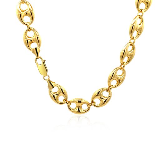 14k Yellow Gold Puffed Mariner Link Chain (11.00 mm) - Image 4