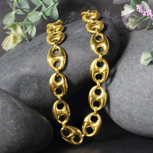 14k Yellow Gold Puffed Mariner Link Chain (11.00 mm) - Image 5