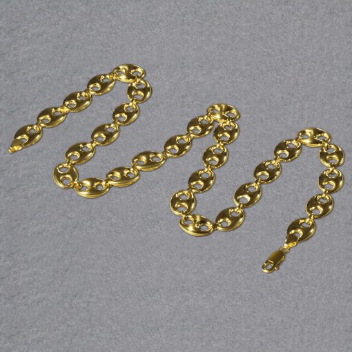 14k Yellow Gold Puffed Mariner Link Chain (11.00 mm) - Image 6