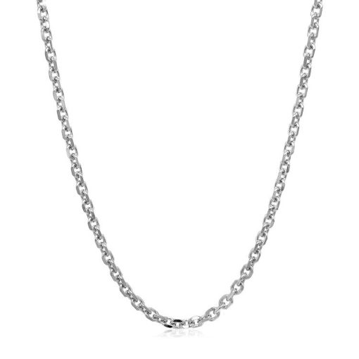 18k White Gold Diamond Cut Cable Link Chain (2.60 mm) - Image 3