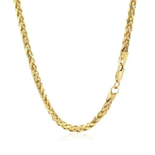 14k Yellow Gold Diamond Cut Round Franco Chain (3.20 mm) - Image 3