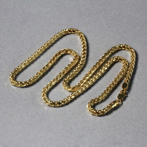 14k Yellow Gold Diamond Cut Round Franco Chain (3.20 mm) - Image 5