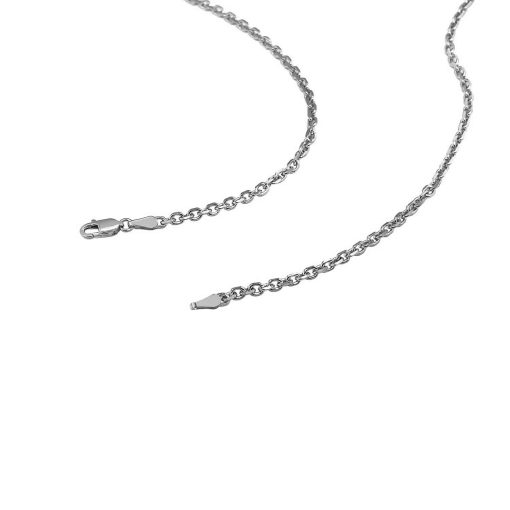 14k White Gold Diamond Cut Cable Link Chain (2.60 mm) - Image 5