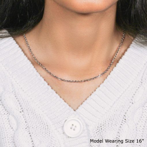 14k White Gold Diamond Cut Cable Link Chain (2.60 mm) - Image 6