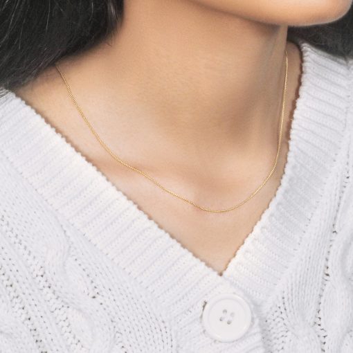 14k Yellow Gold Round Wheat Chain (0.60 mm) - Image 2