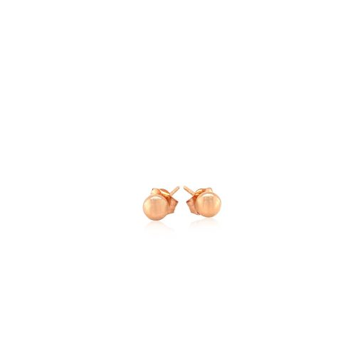 14k Rose Gold Ball Style Stud Earrings (4mm) - Image 2
