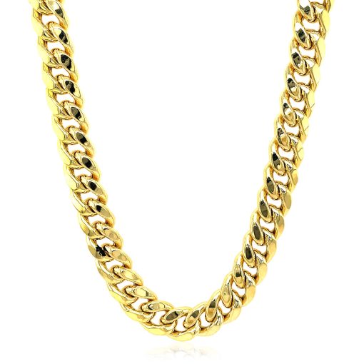 14k Yellow Gold Semi Solid Miami Cuban Chain (9.10 mm) - Image 2