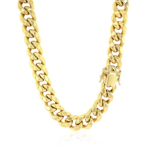 10k Yellow Gold Semi Solid Miami Cuban Chain (10.70 mm) - Image 3