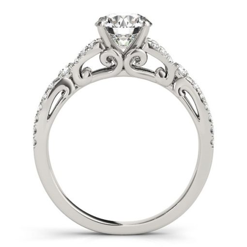 14k White Gold Diamond Engagement Ring with Multirow Split Shank (1 1/4 cttw) - Image 2