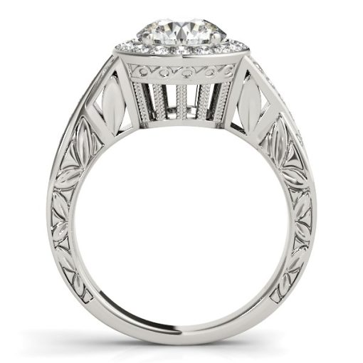 Halo Set Diamond Engagement Ring in 14k White Gold (1 5/8 cttw) - Image 2