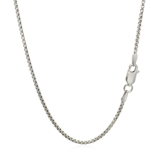 Sterling Silver Rhodium Plated Round Box Chain (1.50 mm) - Image 3
