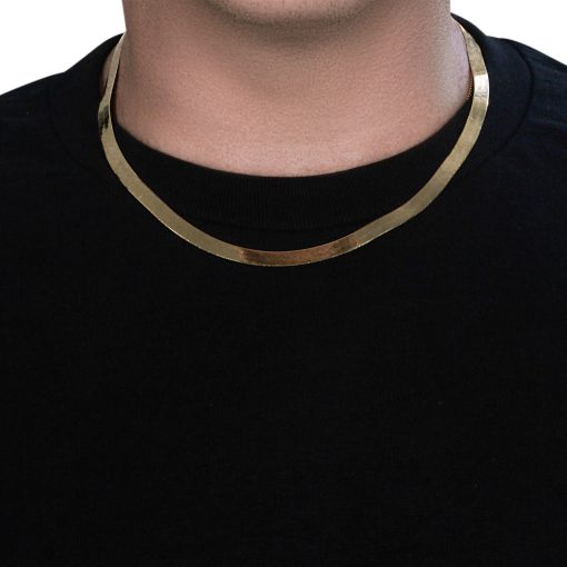 14k Yellow Gold Super Flex Herringbone Chain (6.00 mm) - Image 6