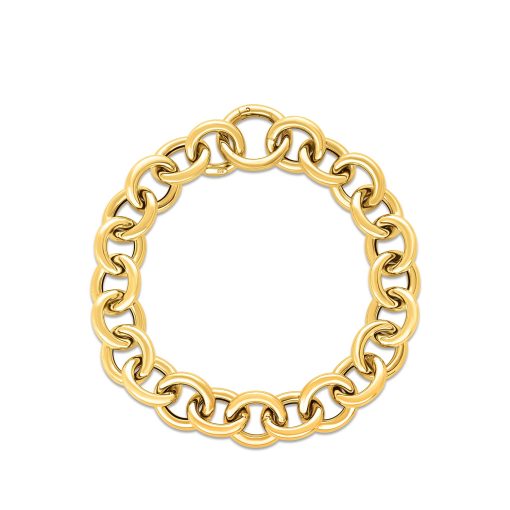 14k Yellow Gold Round Link Bracelet (11.60 mm) - Image 2