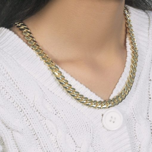 14k Yellow Gold Classic Miami Cuban Solid Chain (10.10 mm) - Image 4