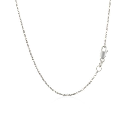 14k White Gold Diamond Cut Rolo Chain (1.10 mm) - Image 3