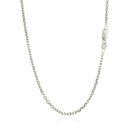 18k White Gold Diamond Cut Cable Link Chain (1.90 mm) - Image 4