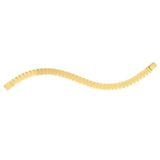 14k Yellow Gold Diamond Shaped Tile Length Bracelet (7.10 mm) - Image 3