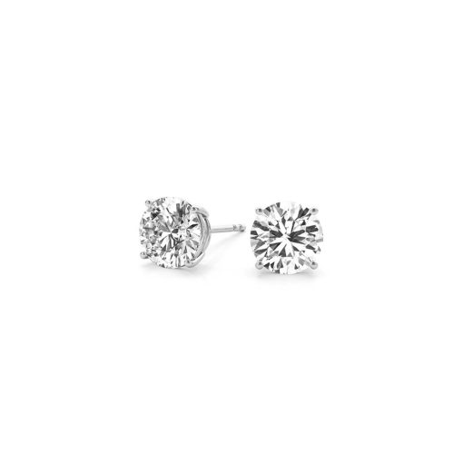 2 cttw Certified IGI Lab Grown Round Diamond Stud Earrings 14k White Gold (G/VS2) - Image 3