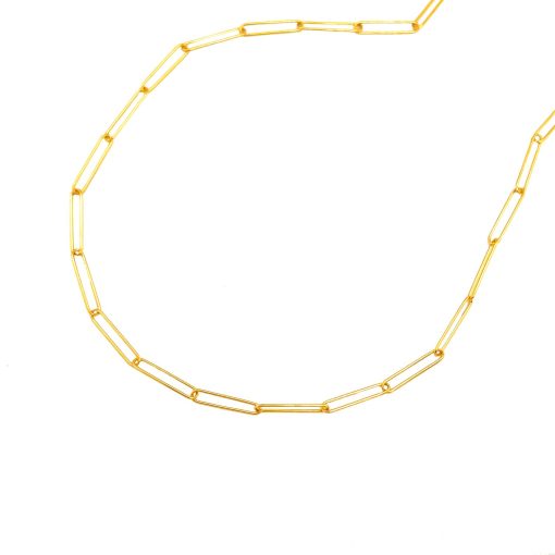 14k Yellow Gold Wire Paperclip Chain (2.70 mm) - Image 4