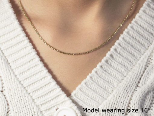 Double Extendable Cable Chain in 14k Yellow Gold (1.80 mm) - Image 4