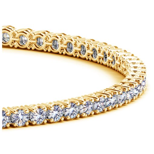 Lab Grown Round Diamond Tennis Bracelet in 14k Yellow Gold (4 cctw F/G  VS2/SI1) - Image 2