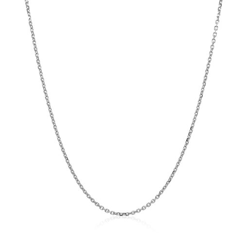 18k White Gold Diamond Cut Cable Link Chain (1.10 mm) - Image 2