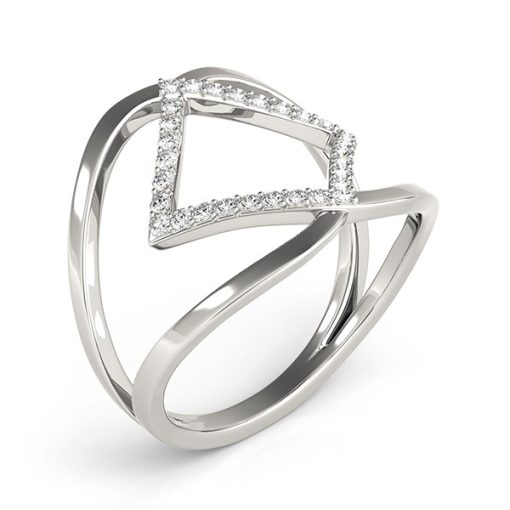 14k White Gold Interlaced Design Diamond Ring (1/5 cttw) - Image 3
