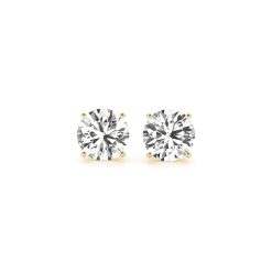 3 cttw Certified IGI Lab Grown Round Diamond Stud Earrings 14k Yellow Gold (G/VS2)