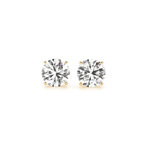 3 cttw Certified IGI Lab Grown Round Diamond Stud Earrings 14k Yellow Gold (G/VS2)