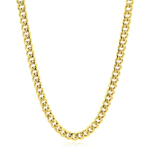 14k Yellow Gold Semi Solid Miami Cuban Chain (4.50 mm) - Image 2