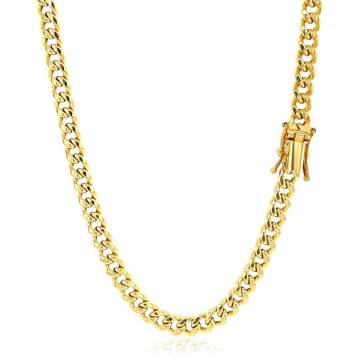 14k Yellow Gold Semi Solid Miami Cuban Chain (4.50 mm) - Image 3