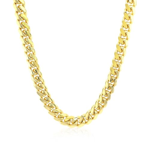 14k Yellow Gold Classic Miami Cuban Solid Chain (6.10 mm) - Image 2
