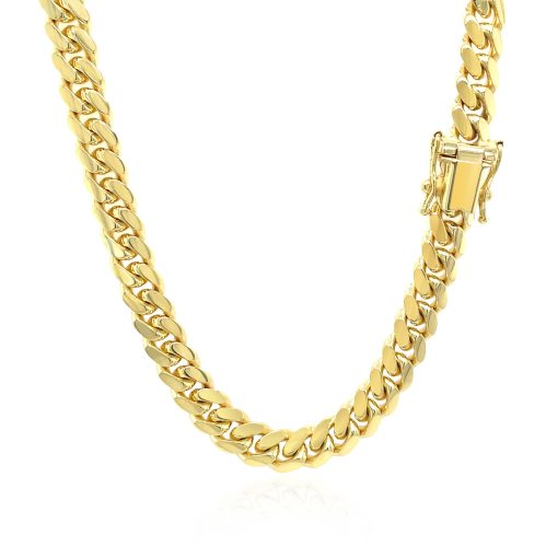 14k Yellow Gold Classic Miami Cuban Solid Chain (6.10 mm) - Image 3