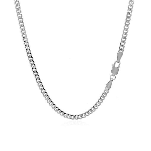14K White Gold Gourmette Chain (2.80 mm) - Image 2
