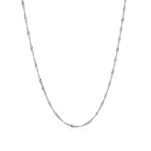 10k White Gold Singapore Chain(1.50 mm) - Image 2