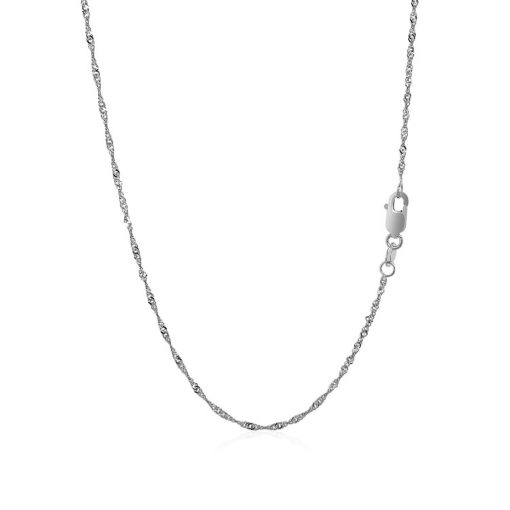 10k White Gold Singapore Chain(1.50 mm) - Image 3