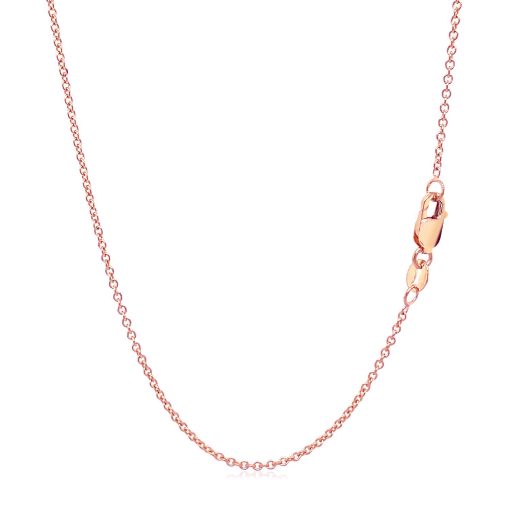 14k Rose Gold Round Cable Link Chain (1.25 mm) - Image 3