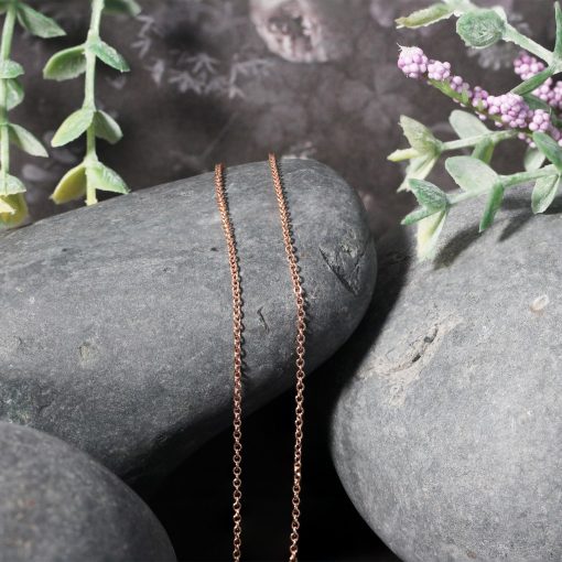 14k Rose Gold Round Cable Link Chain (1.25 mm) - Image 4