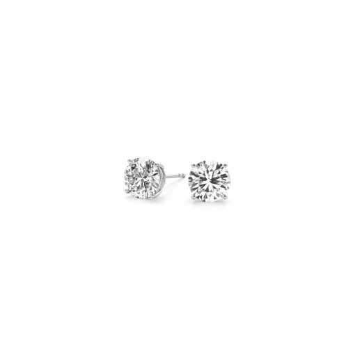 1 cttw Certified IGI Lab Grown Round Diamond Stud Earrings 14k White Gold (G/VS2) - Image 3