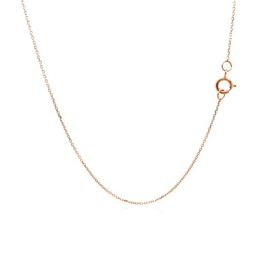 14k Rose Gold Diamond Cut Cable Link Chain (0.68 mm) - Image 3