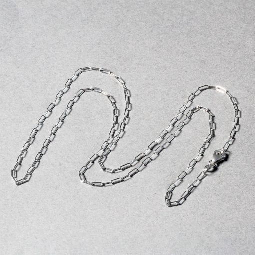 14K White Gold Fine Paperclip Chain (1.50 mm) - Image 5
