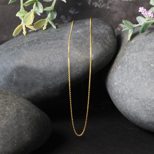 14k Yellow Gold Oval Cable Link Chain (0.85 mm) - Image 4