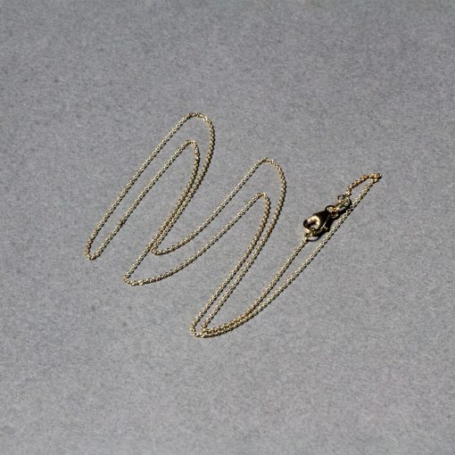 14k Yellow Gold Oval Cable Link Chain (0.85 mm) - Image 5